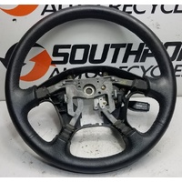 Bare Leather Steering Wheel suit Mitsubishi Outlander ZE ZF 2002-2006